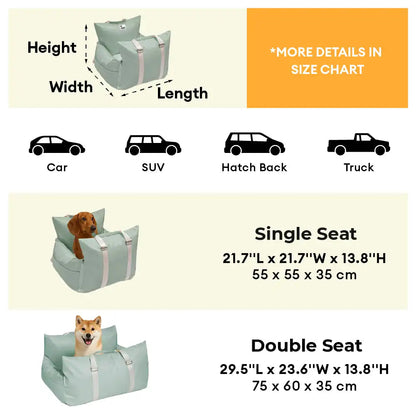 Waterproof Dog Car Seat Bed - First Class