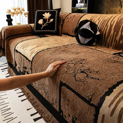 Vintage Chenille Anti-Scratch Sofa Protector Throw Couch Cover