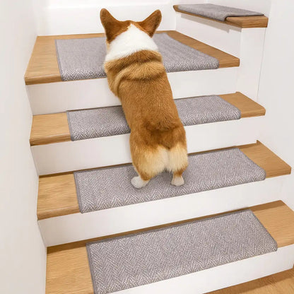Soft Plush Indoor Stair Protectors Pet Friendly Tape Free Carpet Stair Treads