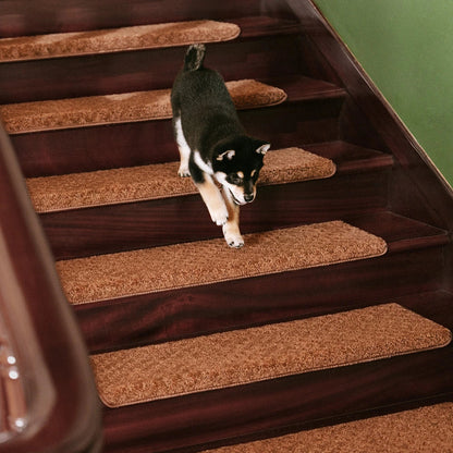 Soft Plush Indoor Stair Protectors Pet Friendly Tape Free Carpet Stair Treads