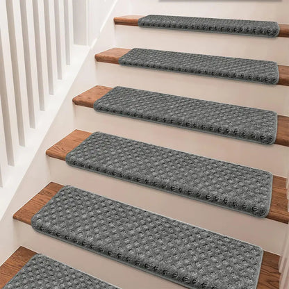 Soft Plush Indoor Stair Protectors Pet Friendly Tape Free Carpet Stair Treads