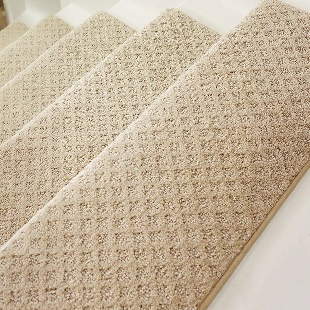 Soft Plush Indoor Stair Protectors Pet Friendly Tape Free Carpet Stair Treads