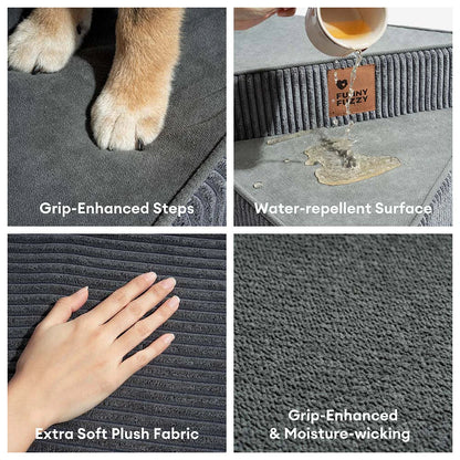 Cozy Corduroy Joint-Friendly Removable Spiral Pet Stairs - CreamyStep